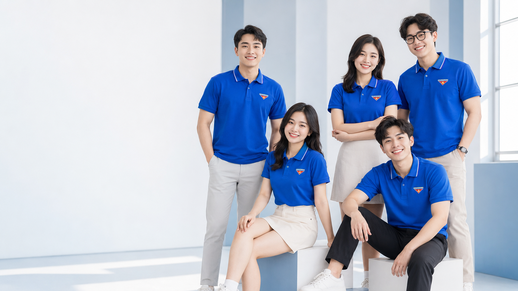 Nhóm người mẫu mặc áo thun Đoàn cao cấp
